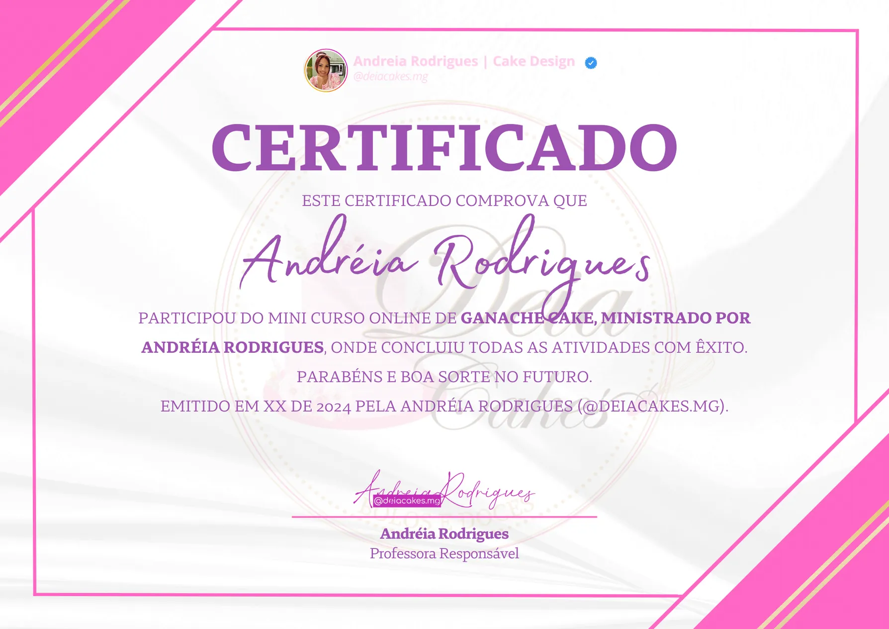 Certificado do Curso de Ganache